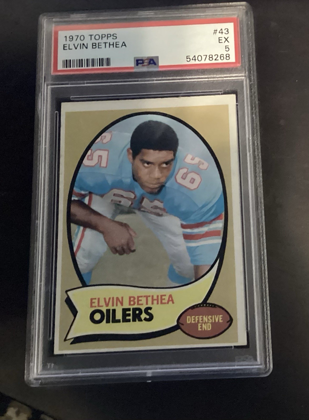 1970 Topps #43 Elvin Bethea RC Rookie HOF Houston Oilers PSA 5