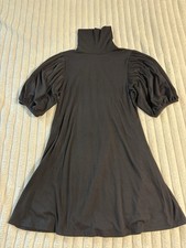 Vintage French connection Turtle Neck puff sleeve Little Black dress Women Large