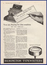 Vintage 1919 REMINGTON Typewriters Typewriter Ephemera Print Ad thumbnail