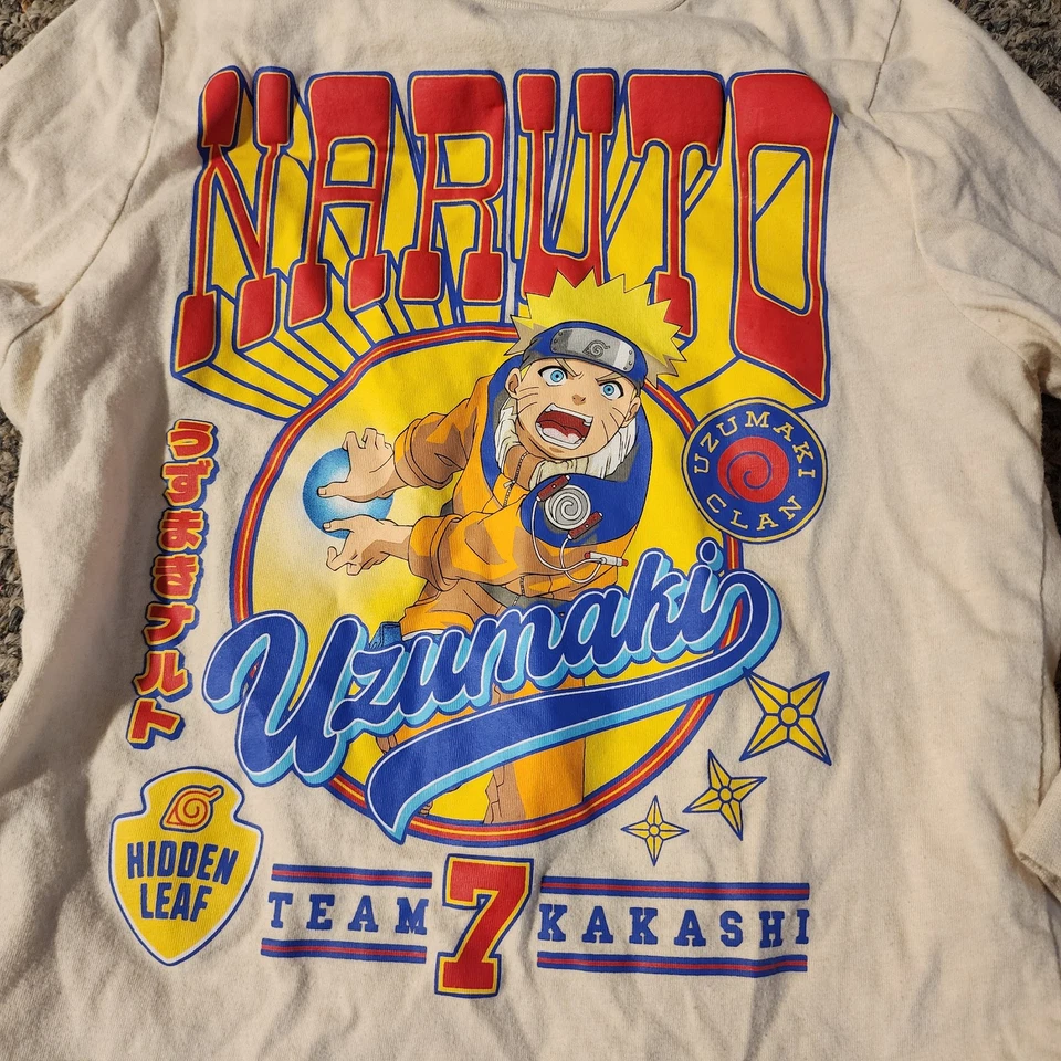 Camiseta Naruto 2002 Manga Larga Niños XS Team 7 Kakashi Hoja Oculta Uzumaki Foto 2 de 4