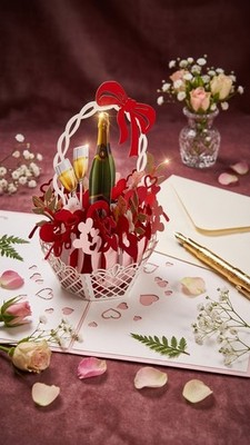Grußkarten 3D Pop-Up Karte Hohe Qualität, Liebe Hochzeit SD113