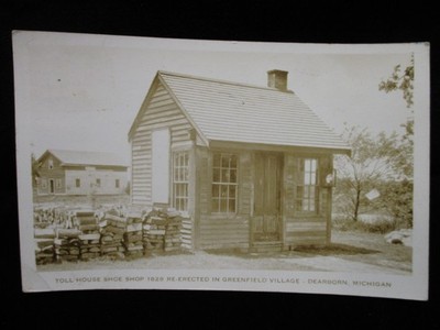 Toll House Shoe Shop Greenfield Village Dearborn MI Vintage 1936 RPPC Postcard