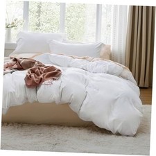Bedsure White Duvet Cover Queen Queen 90" X 90" 00 - White No Comforter