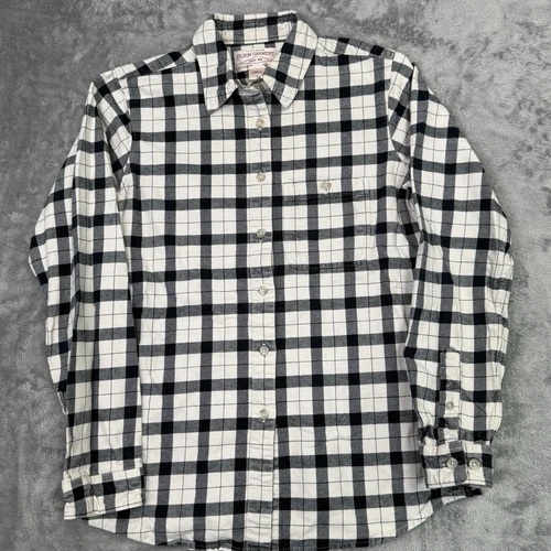 CC Filson Flannel Lightweight Button Up Shirt Black Gray White Men’s Medium - Imagen 1 de 6