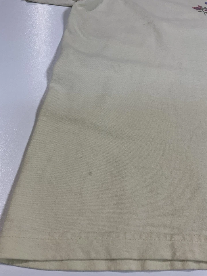 Camiseta vintage floral Columbia para mujer talla L amarilla Cottagecore Y2K Foto 3 de 4