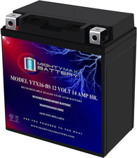 YTX16-BS -12 Volt 14 AH, 230 CCA, Rechargeable Maintenance Free SLA AGM Motorcyc