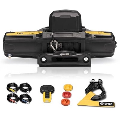  6500lb Electric Winch 12V Waterproof with Synthetic Rope Hawse 6500 lbs