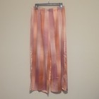Wild Fable Women's Satin Striped Collared Button Pajama Set S Pink Orange Purple — photo 3