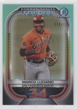 2021 Bowman Scouts Top 100 Aqua Refractor 49/125 Marco Luciano #BTP-34 0i1c