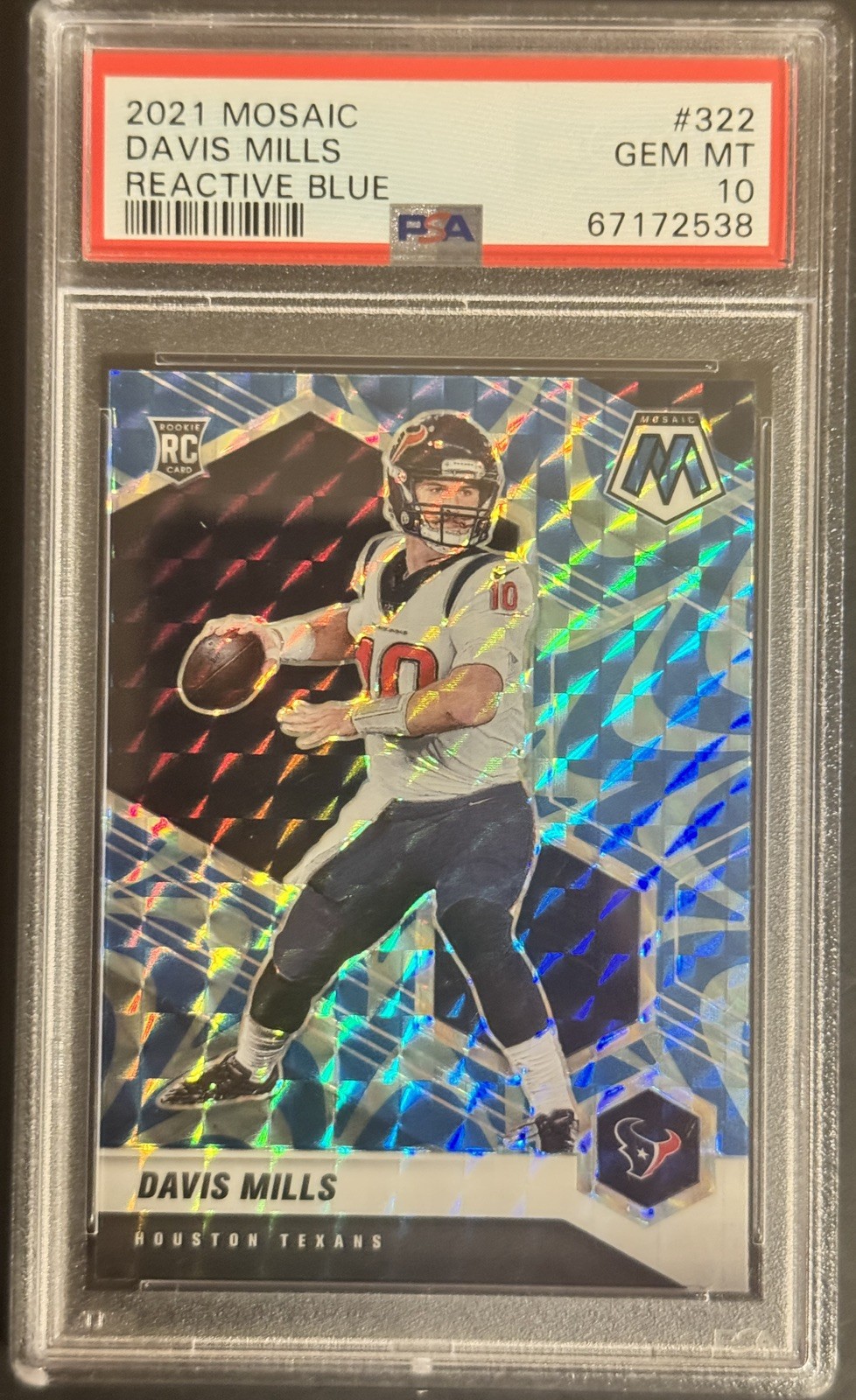 Davis Mills Panini Mosaic #322 Reactive Blue