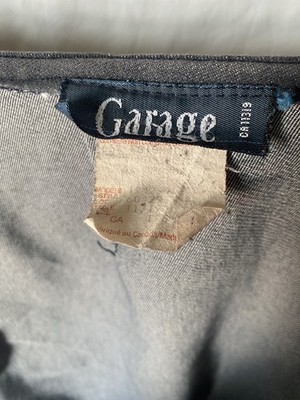 Vintage Navy Garage Jean esque bell bottom pants with zipper and side tie 