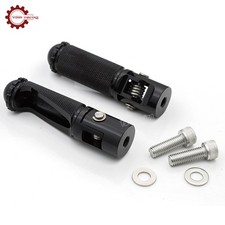 2x Universal CNC Motorcycle Folding Footpegs Foot Peg Rest Rearset Racing Black