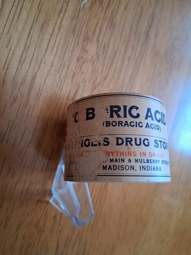 Vintage Roll Apothecary Pharmacy Bottle Labels Medicine-Boric Acid-Madison, Ind - 第 3/7 張圖片