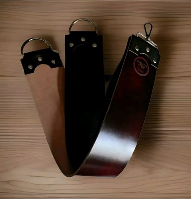 3'' Duke City Veg Tan Three Component Straight Razor Strop (Black Cherry)