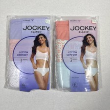 Jockey Two 3-Pack Elance Bikini Panty Comfort Underwear 100 Cotton Size 8 Or XL