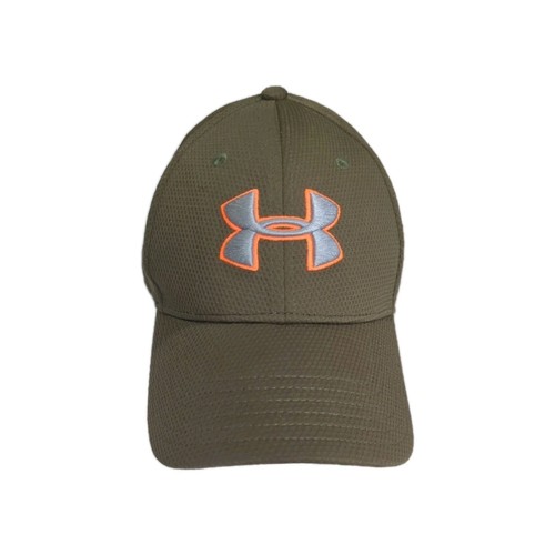 Under Armour UA Combine Training Hat Large Olive Green Orange L Stretch Fit Cap