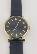 Marc By Marc Jacobs Baker Watch Women 36mm Rose Gold Tone Black Dial Untested