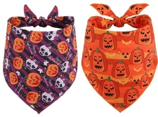 2 Pack Halloween Dog Bandana Triangle Bibs Scarf Holiday Pet Neckerchief