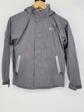 REI Co-op Jacket Kids Medium 10-12 Gray Hooded Rain Shell Nylon Zip Pockets