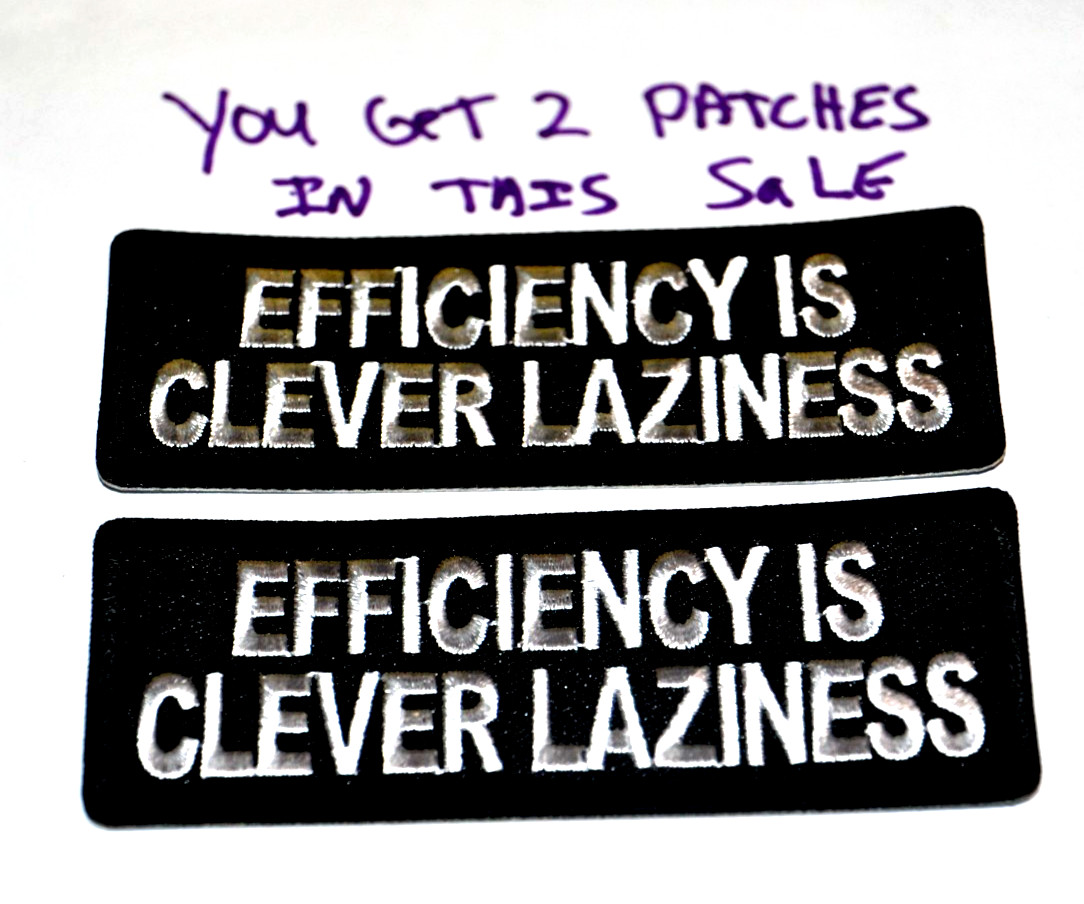 PatchI EFFICIENCY IS CLEVER LAZINESS 1X4 1153 Party Favor fun gift UGET2
