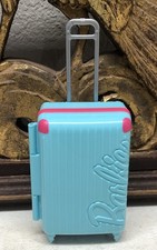 Barbie Doll Aqua Blue Luggage Rolling Suitcase Doll Accessory
