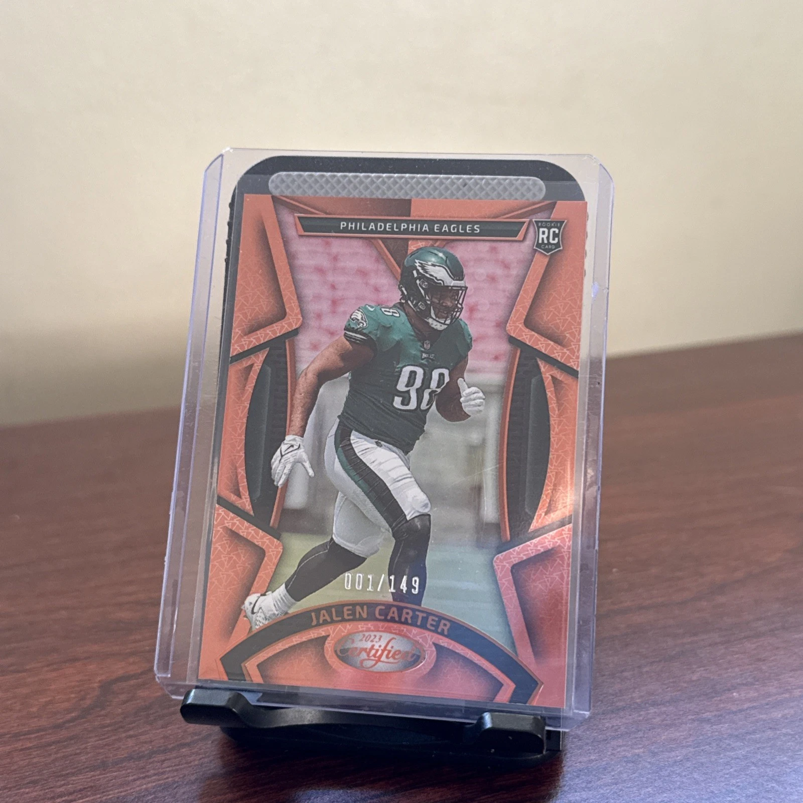 NUMBERED 1/149 2023 Panini Certified - Rookies Mirror Orange #140 Jalen Carter