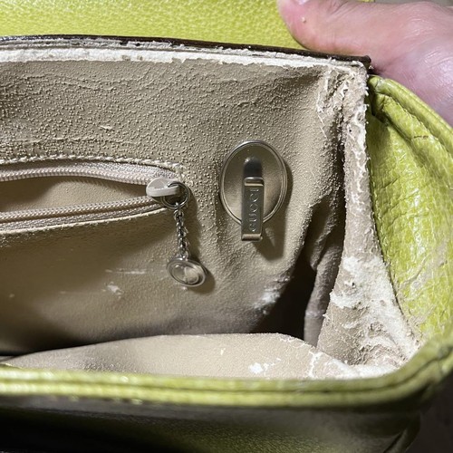Bolso de mano Gucci para mujer amarillo verde logotipo encanto mango mediano de metal bolsillos auténticos - Imagen 19 de 24