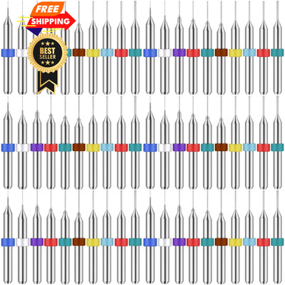 Lothee 60 Pcs Shank Tungsten Carbide Micro Drill Bits Set, 0.1-1.0 mm