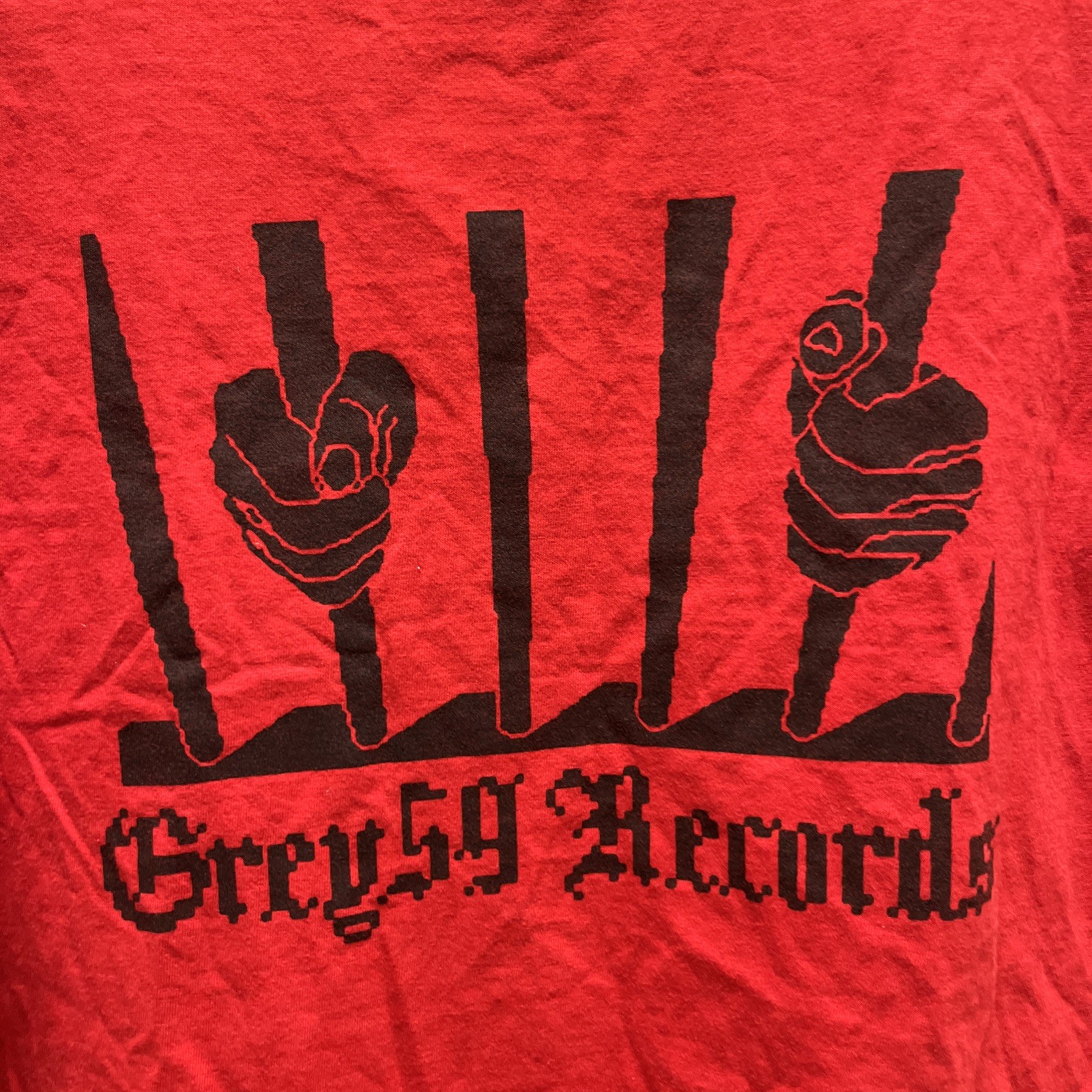 G59 Records T Shirt Red Short Sleeve Suicideboys Label Grey 59 Logo XL Mens