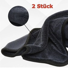 2x Mikrofasertuch  grau Hole Trockentuch Mikrofaser Tuch XXL- 60x90cm 600GSM DE