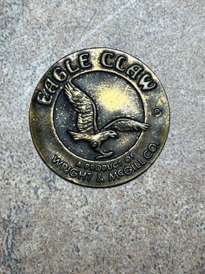 Vintage Eagle Claw Wright & McGill Brass Medallion Fishing Tackle Collectible