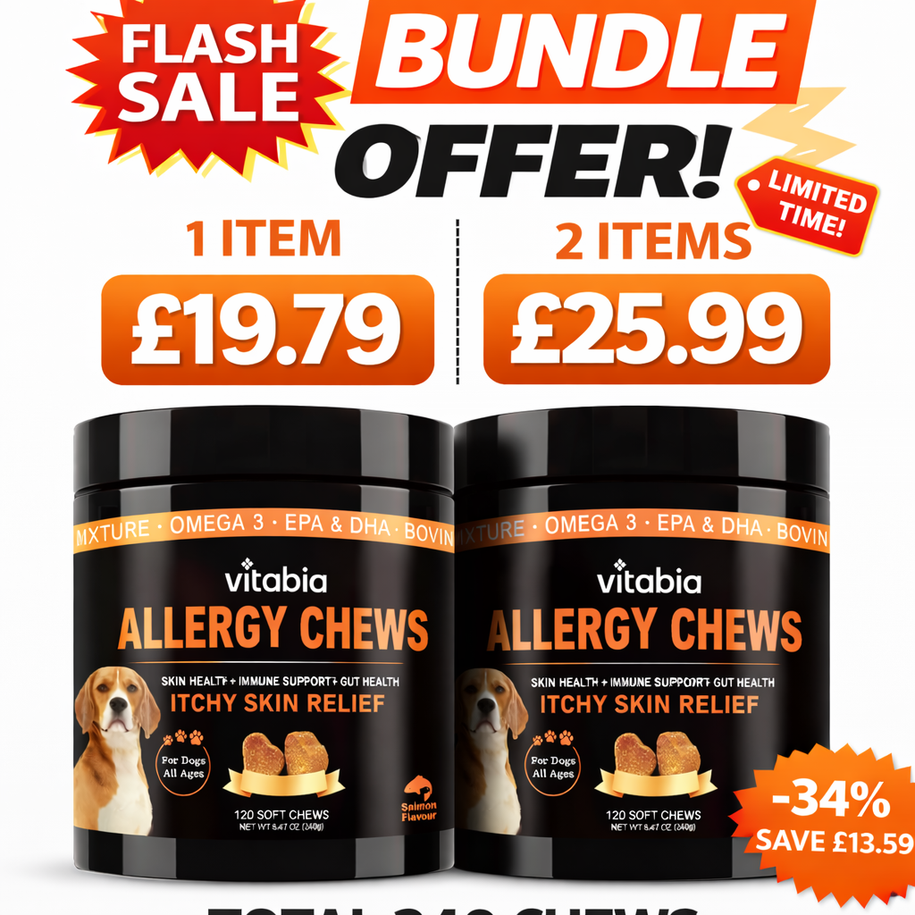 Itchy Dog Skin Relief - Dog Allergy Relief with Natural Dog Treats 240 Dog Chews