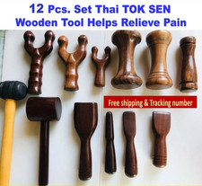 Wooden Tool THAI TOK SEN Big Set Device Helps Relieve Pain Aches Body Chronic