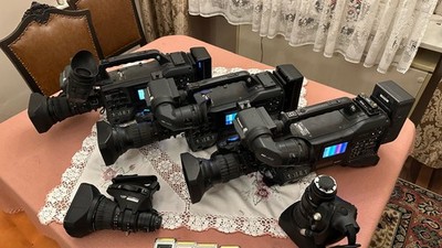 3x Panasonic HD Kameras HPX 371 P2 Kamera inkl. -Spezialweitwinkel Optiken +2