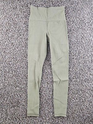 Athleta Womens Sz XS Elation Rib Tight Performance Leggings Sage Green