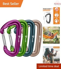Heavy Duty Aluminum Carabiner Clips 3.2'' for Camping Hiking Keys Leashes