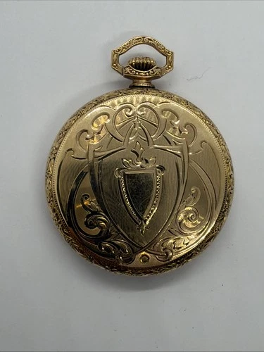 Waltham Crisp Case 12s Gold Filled Art Deco Antique Pocket Watch Runs Strong.