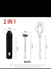 Electric Milk Frother + Egg Beater Wireless Type-C 4 Speeds