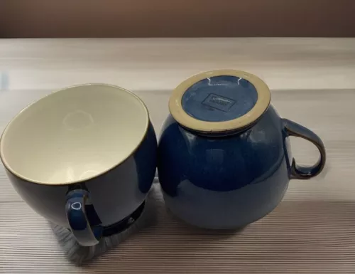 Denby Stoneware Mugs Coffee Cups Made In England Lot of 2~VINTAGE