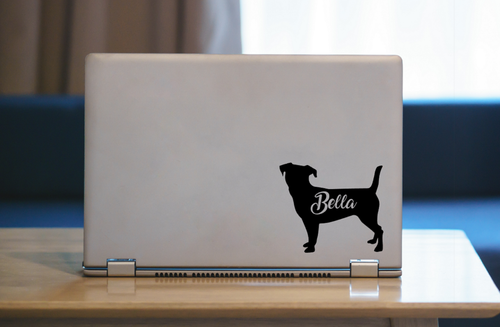 Jack Russell Terrier Sticker Vinyl Car Decal Custom Text Silhouette - Bild 5 von 6