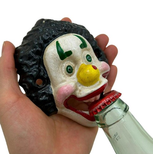 Clown Bottle Beer Opener Wall Mounted Cast Iron Bar Decor - Picture 3 of 6