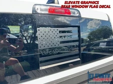 For Ram 1500 Graphics Back Window Flag Stripes Vinyl Stickers Decals 2019-2025