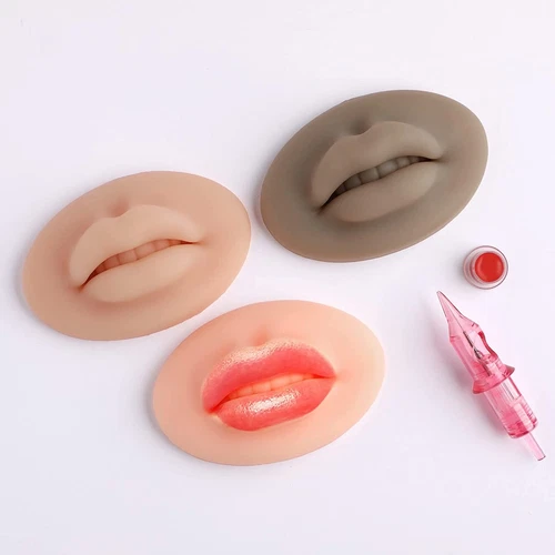 Realistic 3D Silicone Lips for PMU, Tattoos Practice - 3 Pcs Set [US Seller] image 5