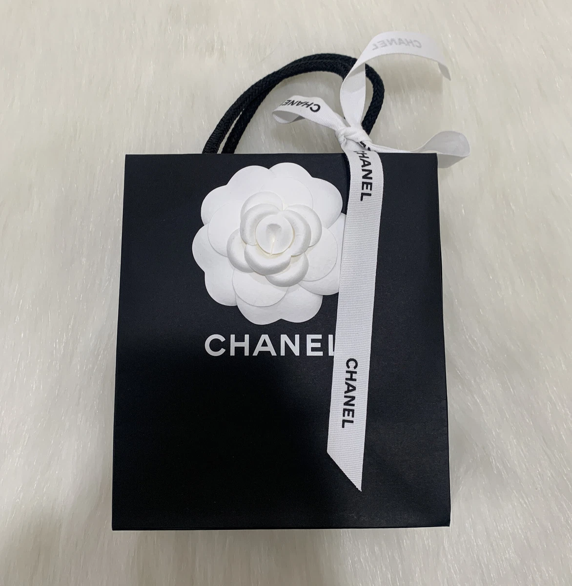 Authentic Chanel White Flower Gift Wrap Ribbon