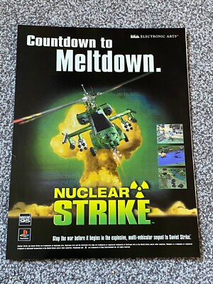 Vintage 1997 Magazine Art Advert Picture Ad 90's Nuclear Strike Game PlayStation