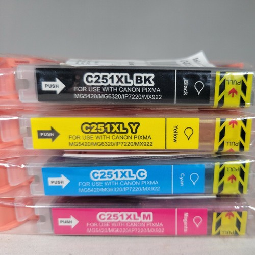 4 Inkjetcorner C-0251BK C-0251C C-0251M C-0251Y Ink Cartridge Expired 1/21 - Picture 2 of 8