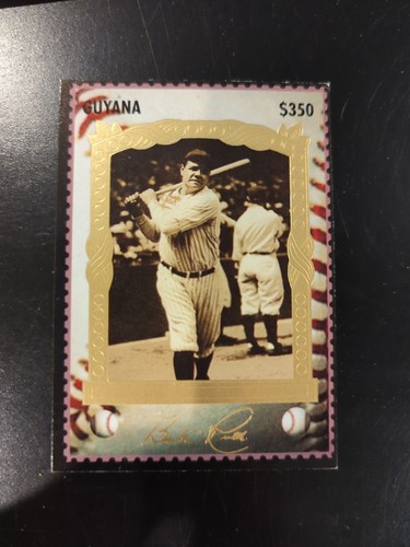 BABE RUTH GUYANA GOLD FRAME $350 SULTAN OF SWAT #12 1994 Yankees