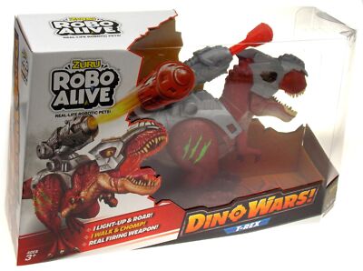 Zuru Robo Alive T-Rex Red Dino Wars Firing Weapon Real Life