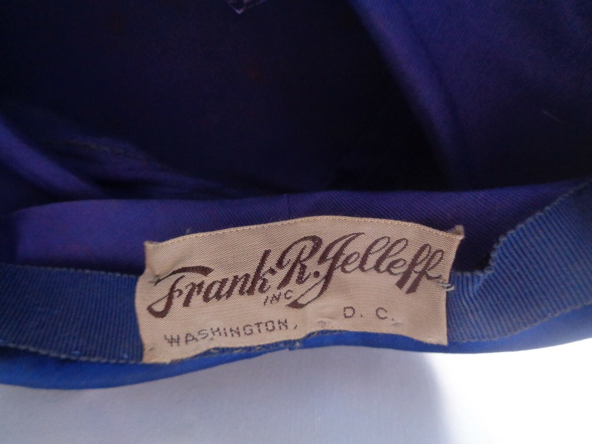 VTG Lisette Frank R. Jelleff Black French Body Union Made Hat Vintage Frank R Jelleff Washington DC dark blue Velvet  main image 2