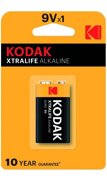 PILE KODAK ALKALINE XTRALIFE TRANSISTOR 9V 1PZ   10 CONFEZIONI